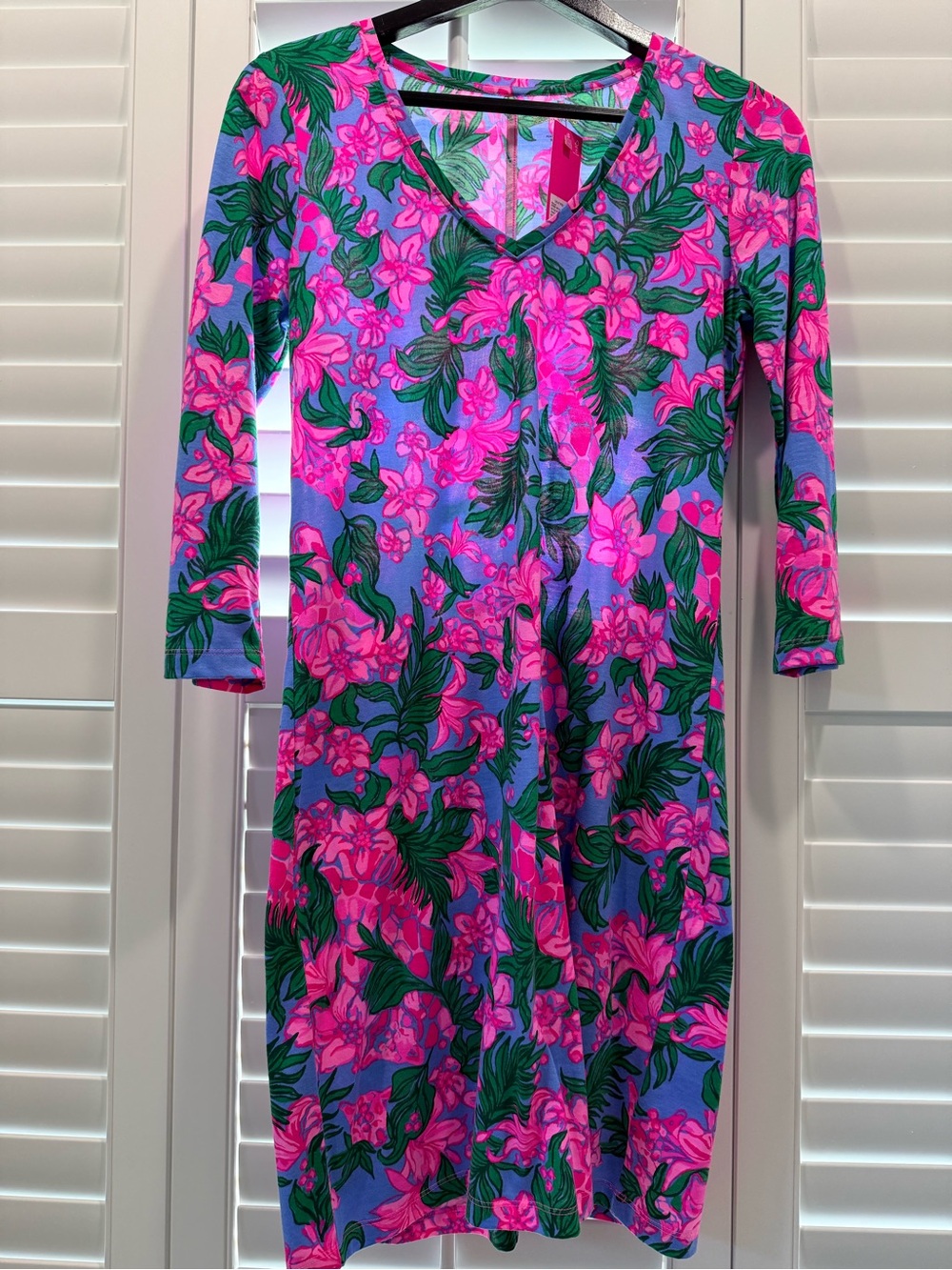 NWT Lilly Pulitzer Tessa 3/4 sleeve dress in Safari Sunset print